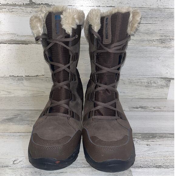 Columbia Ice Maiden II Boot Snow Waterproof Fur Lined Mid Winter Womens 9 Brown - Picture 2 of 12